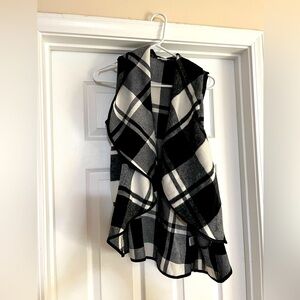 Black and White Flannel Vest